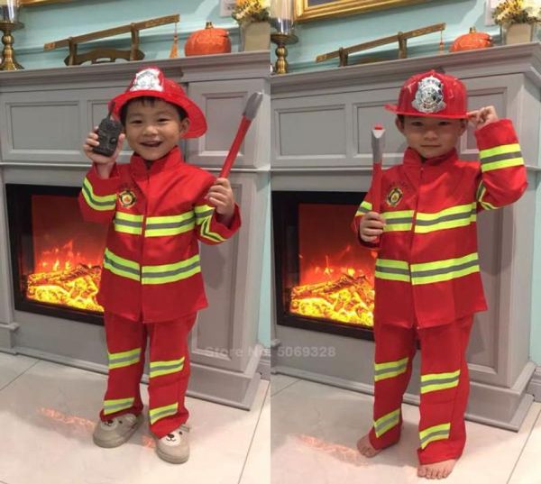 Feuerwehrmann Sam Kinder Halloween Weihnachten Cosplay Kostüme Für Mädchen Junge Karneval Party Phantasie Anzug Kinder Feuerwehr Uniform Spiel Tragen 4786396
