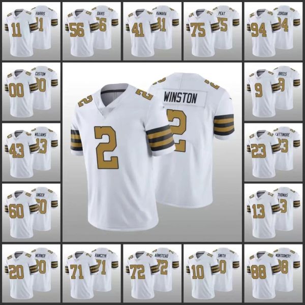 25E Jersey New Orleans''saints''men #9 Drew Brees 41 Ain Kamara 13 Michael Thomas 2 Jameis Winston''''women Youth Custom White Color Ru