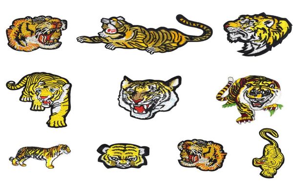 10 estilos de patches da série Tiger para roupas, apliques de ferro em transferência, patches legais para jaquetas, casacos, costura DIY em bordado Stic4406874