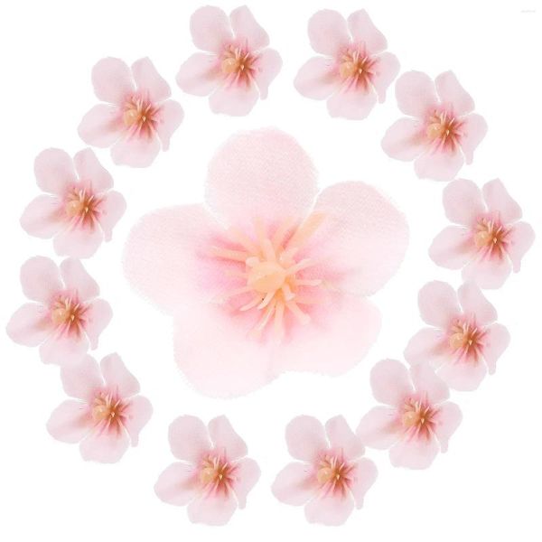Dekoratif Çiçekler Kiraz Blossom Yapraklar Mini El Sanatları için Yapay Toplu İpek Sahte Kumaş Oryantal Ev Dekor