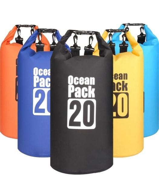 20l impermeável resistente à água saco seco pacote de armazenamento bolsa natação ao ar livre caiaque canoagem rio trekking barco 2205137570686