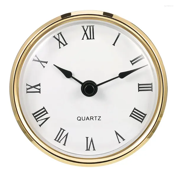 Orologi da parete Movimento al quarzo Orologio inserto 80 mm Artigianato fai-da-te Copertura trasparente galvanica in plastica oro/argento con bordo dorato