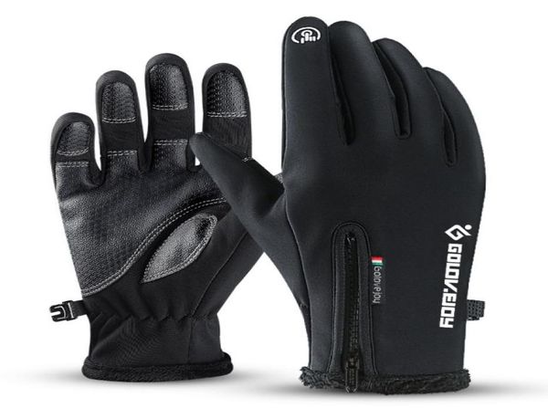 Neue Vollfinger-Handschuh mit Reißverschluss, Winter, Radfahren, Skifahren, Unisex, winddicht, Touchscreen, Plüsch, Motorrad, Radfahren, Reiten, taktische Handschuhe2839009