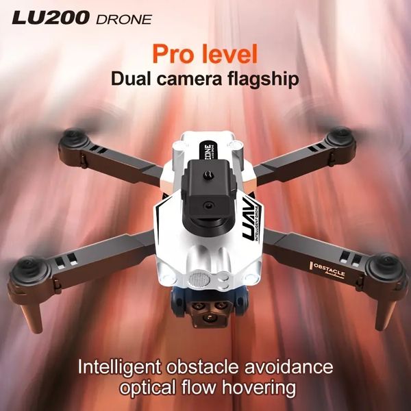 Con 2 batterie Drone LU 200 con evitamento degli ostacoli in quattro direzioni, posizionamento del flusso ottico, doppia fotocamera HD, avvio con un solo tasto, volo stabile, perfetto per i principianti.