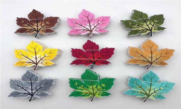9 toppe applicate con ferro da stiro completamente ricamate a foglie colorate per indumenti di stoffa da cucire su artigianato comsume2864062