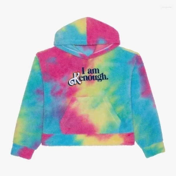 Eu sou Kenough moletom com capuz feminino personalidade rua moda preguiçoso solto tie dye moletom unissex com capuz moletom casual roupas femininas moletom com capuz