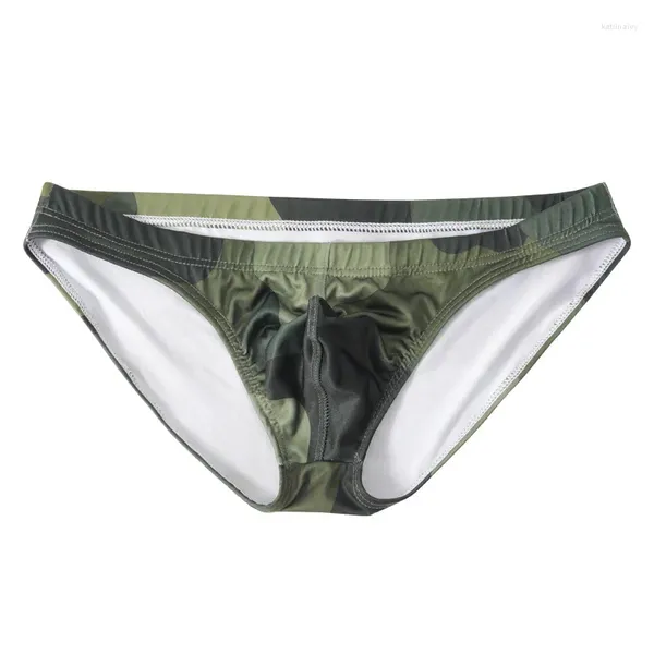 Mutande Mutandine a vita bassa per uomo Slip mimetici sexy Biancheria intima traspirante senza soluzione di continuità Bikini Slip Homme Tanga Sottile U Convesso