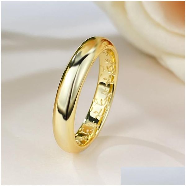 Anéis de banda Choucong Real 100% 925 Sterling Sier 18K Gold Fill Simple Fine Jewelry Party Eternity Smooth Mulheres Anel de Noivado Drop Del Dhtjz