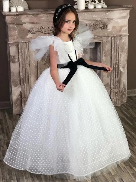 Abiti da ragazza Abito a fiori Tulle soffice a strati Piccola principessa Festa di matrimonio Concorso di bellezza Ballo Fantasia Regalo per bambini Prima Comunione