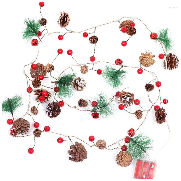 Strings -LED String Lights 2M LED Natal Fada Guirlanda Pine Cone Bell Decoração Ano Festa Bateria Alimentada