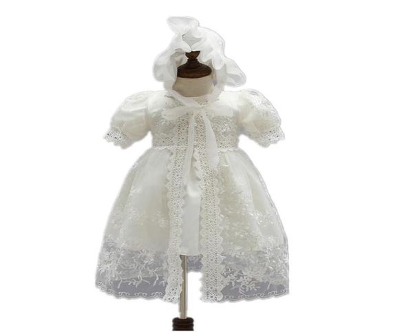 3 pçs de alta qualidade moda bebê recém-nascido meninas vestido infantil bebê menina vestido de batismo meninas rendas festa de casamento dress8210434