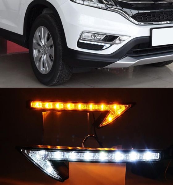 1 paio di luci di marcia diurna a LED DRL con indicatori di direzione gialli con funzione di luce diurna per Honda CRV CRV 2015 20161894251