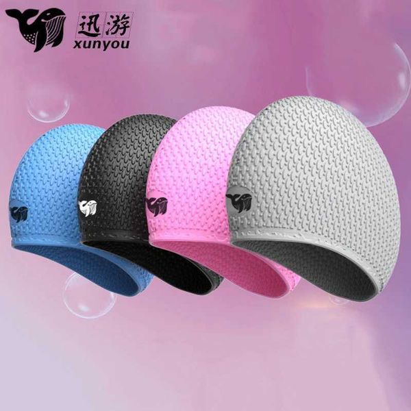 Cuffia da nuoto XUNYOU Cuffia da nuoto in silicone Plus Size Cappello da nuoto per bambini Protezione per le orecchie ad alta elasticità Capelli lunghi Sport Cappucci ultrasottili All'ingrosso YQ240119