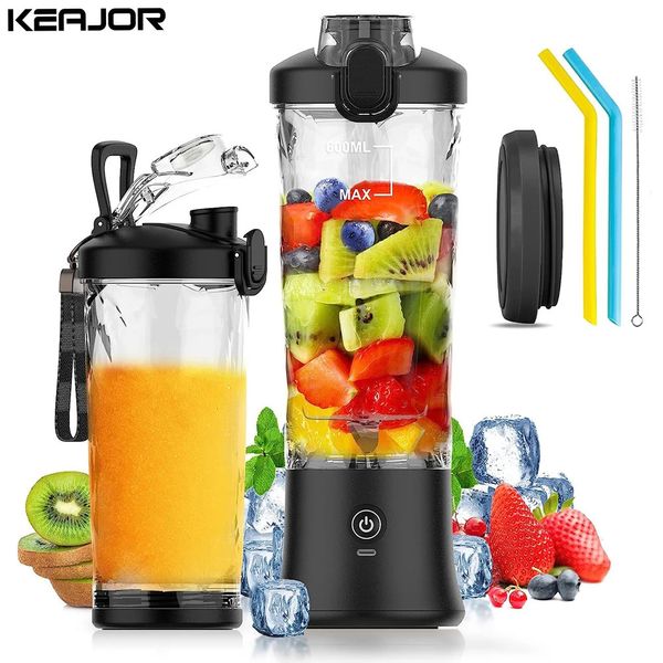 Mini liquidificador portátil smoothie suco fresco liquidificador recarregável portátil para smoothies frutas mini misturador espremedor elétrico 240118