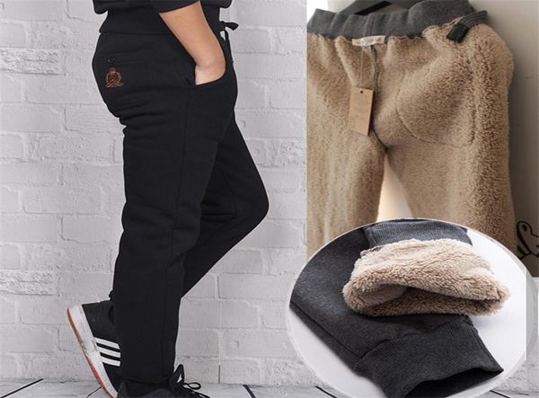 Ganze Hohe Qualität Herren Wolle Hosen Männer Thermische Jogginghose Winter BlackGray Dicke Warme Männliche Baumwolle Kaschmir Pashm Hosen M5737430