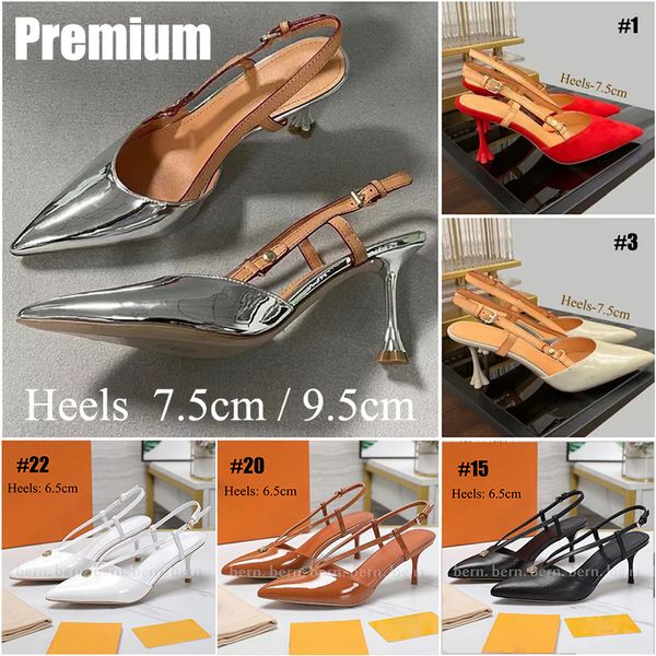 Premium Deri/Süet Deri Moda Kadınların Yüksek Topuklu Sandalları 7.5cm/9.5cm Topuklu