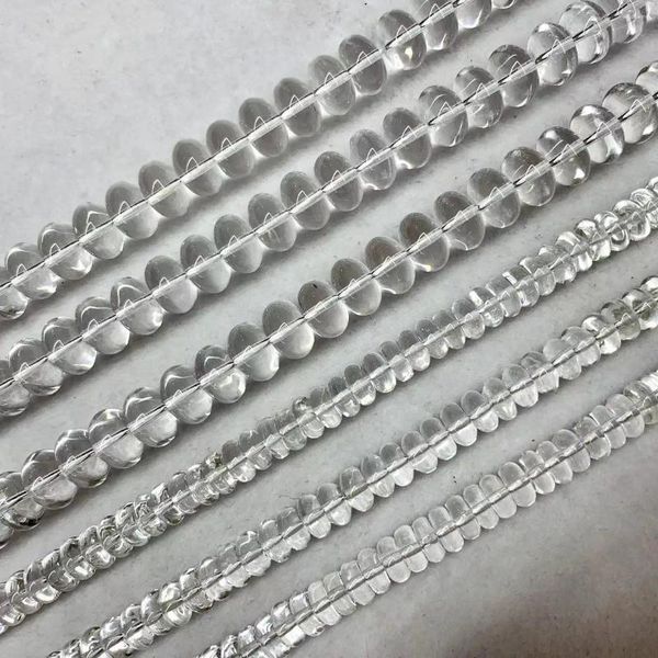 Perline di pietre preziose fai da te in pietra di cristallo di quarzo bianco naturale di roccia bianca sciolta per gioielli che fanno filo 15 
