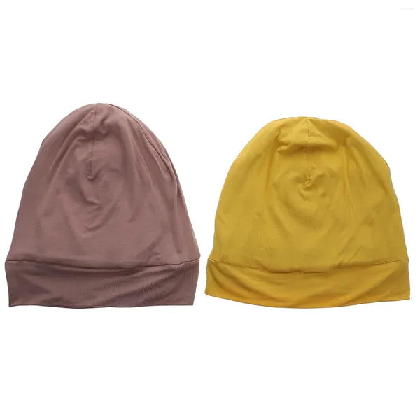 Berets 2 PCs Nachtkappe Chemotherapie Badehüte Haushalt Schlaf bis Baumwolle Schlaf Frauen Haare