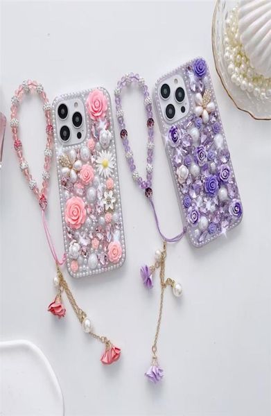 Capas de telefone celular de luxo brilhante para iPhone 14 14plus 14pro 13 13pro 12 Pro Max 11 Clear Glitter Rhine Stone Case Bling Shiney Cover3275293