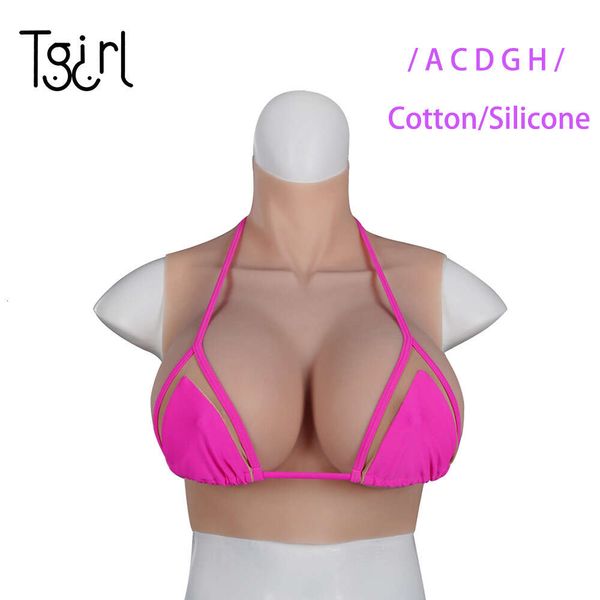 Accessori per costumi da uomo Forme del seno in silicone finte Tetta enorme A/C/D/G/H Coppa Transgender Drag Queen Shemale Cosplay