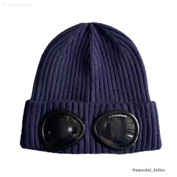 CP Hat Designer Duas lentes Goggles Beanies Men Cp Knit Hats Skull Caps Mulheres ao ar livre Bonnet cinza preto de inverno 1210