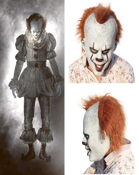 Maschera spaventosa di Halloween Pennywise Costume Stephen King IT 2 Maschera da clown spaventoso Men039s Cosplay Prop Giocattolo per bambini Dolcetto o scherzetto regalo6506370