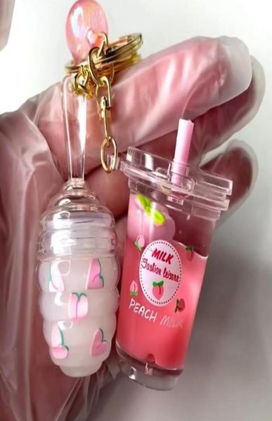 Pêssego Hidratante Lipgloss Fruit Scent Women039s Chaveiro Lip Gloss Vegan Glitter Set Vendor9221664