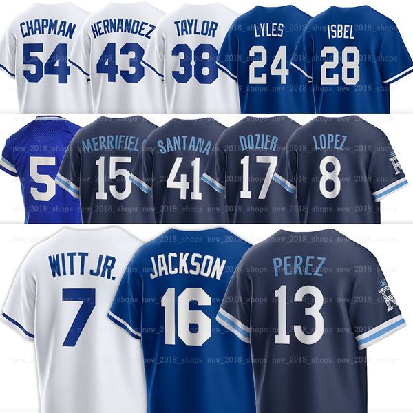 Bobby Witt Jr. Royals Beyzbol Forması Bo Jackson Salvador Perez Whit Merrifield Brady Şarkıcı Nelson Velazquez Hunter Renfroe MJ Melendez