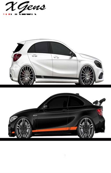 2 pzlotto 220x8 cm Stripe Style Side Stripes Car Entrambi gli adesivi per il corpo Decal Car Wrap Vinile Pellicola Automobili Prodotti Accessori auto5708740