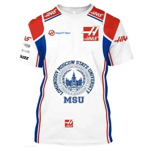 2024 Magliette da uomo F1 Haas Magliette Formula One Team Racing Car 3D stampato Streetwear Uomo Donna Sport Moda O-Collo Maglietta Bambini Magliette Top Jersey