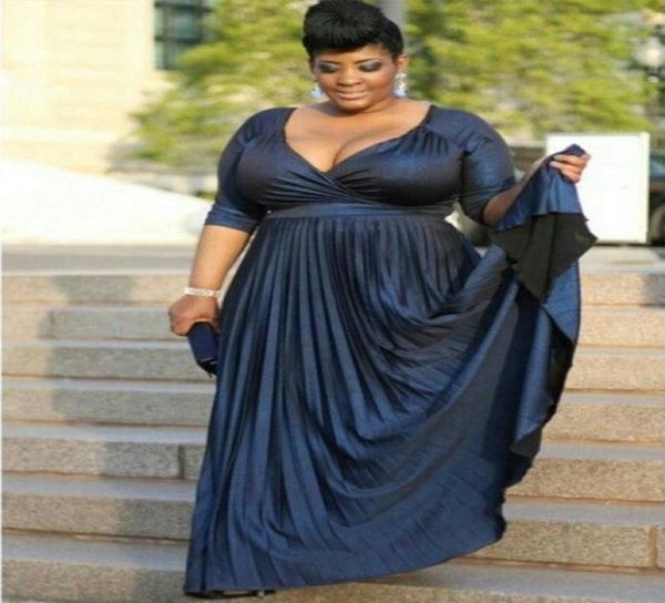 Abiti per la madre della sposa blu navy Mezza manica Lunghezza pavimento Plus Size Abito da sposo per la madre Abiti da sera economici4667988