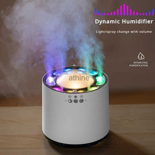 Umidificadores 800ML Criativo Dinâmico Névoa Umidificador de Ar com LED Colorido Luz Home Room Heavy Fog 6 Bicos Ultrasonic USB Aroma Difusor YQ240122