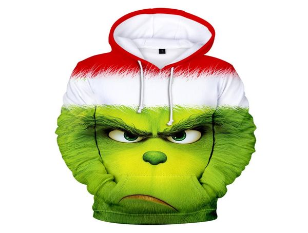 Cartoon green grinch 3D stampato felpa con cappuccio anime harajuku felpe con cappuccio uomo donna moda uomo abbigliamento felpa giacca di alta qualità Ypf8844309792