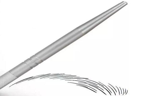 Silver Aluminum Professional Manual Tattoo Pen Permanent Makeup Tattooing Pen 3D Eyebrow Embroidery MicroBlading Pen4421653