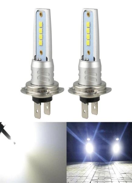 2X H7 3030 LED-Scheinwerfer-Fernlicht-Abblendlichtlampen-Kit 6000K Weiß 55W 6000LM Nebelscheinwerfer9618244