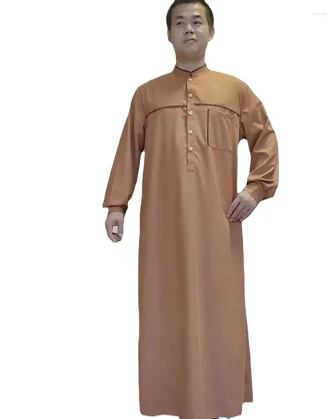 Roupas étnicas Qamis Homme Produtos fiscais Turquia Árabe Muçulmano Homens Plus Size Abaya Cor Sólida Robe Dubai Kaftan Jubba Thobes Paquistão