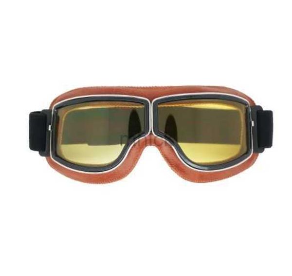 Óculos ao ar livre dobrável retro motocross óculos de couro vintage óculos à prova de vento respirável moto ciclismo capacete scooter óculos 240122