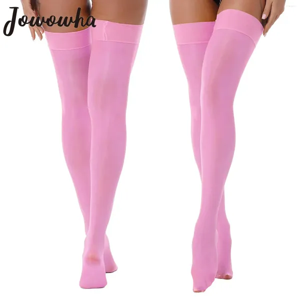 Damen-Socken, glänzende, durchsichtige Strümpfe für Damen, dünn, glänzend, transparent, oberschenkelhoch, Cosplay, JK, lange Socke, sexy Strumpfwaren, Party, Clubwear, Nachtwäsche