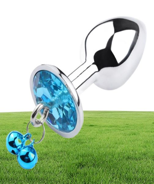 Pequeno sino de metal anal plug corrente base cristal suave butt plug masturbador anal grânulo casal ânus dilatador brinquedos1752401