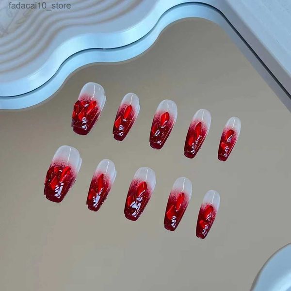 Unghie finte Art Unghie finte con set regalo caldo per ragazza di Natale uas postizas faux ongles fantaisie Q240122