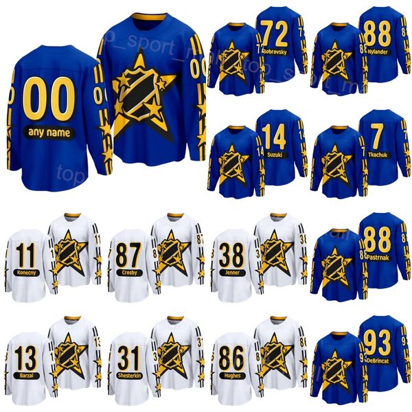 Maglia Stitched Hockey 2024 All-Star 87 Sidney Crosby 86 Nikita Kucherov 16 Mitch Marner 34 Auston Matthews 88 William Nylander 44 Morgan Rielly 43 Tom Wilson Team