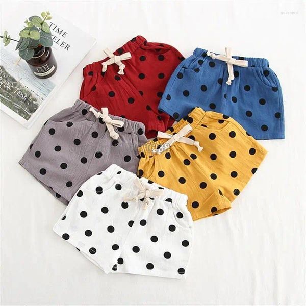 Şort Yaz Kids Polka Dot Pamuklu Erkek Kızlar Marka Toddler Panties Plaj Spor Pantolon Bebek Giyim