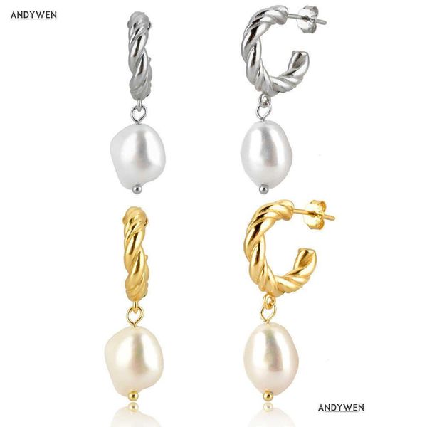 Dangle Chandelier Andywen 925 Sterling Silber Big Large Gold Irregar Pearl Drop Earring Piercing Ohrringe Fashion Fine Luxury Jewelry 21 Dhwiq