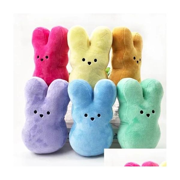 Bomboniera all'ingrosso Pasqua Peeps Bunny Toys 15Cm 20Cm Colorf Regali per bambini Famiglia Consegna a domicilio Giardino domestico Forniture festive Evento Dhnu3