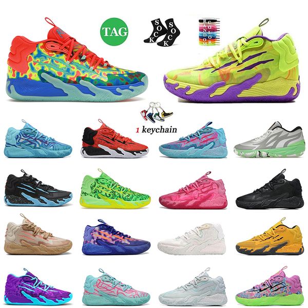 Lamelo sapatos de bola MB03 Sapatos de basquete Lamb MB 1.0 2.0 Rick e Morty Mens Treinadores Queen City Fade Tóxico GutterMelo Chino Hills Mulheres Homens Esportes Sapatilhas Tamanho Grande 12