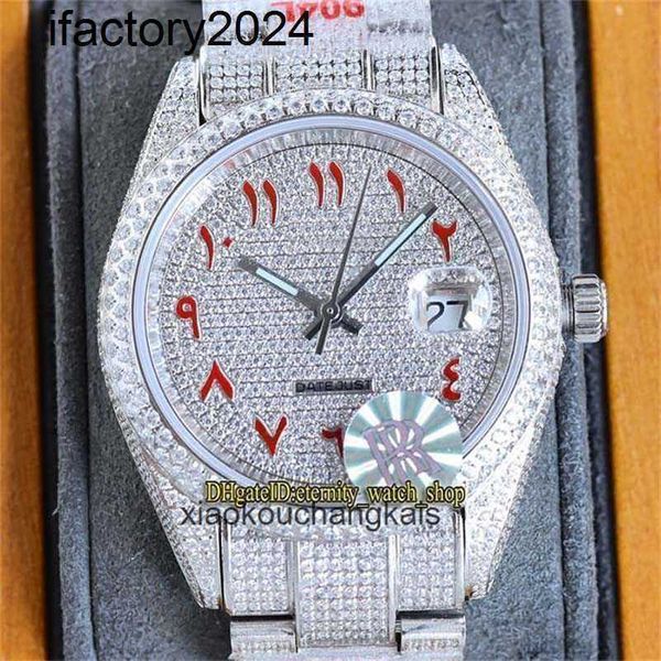 Ap Moissanite Orologi da uomo Automatici Vvs Argento Diamanti Superamento Test Movimento automatico Orologi eternità Gioielli RRF Ultimi prodotti 126334 126331 126333 Rosso A