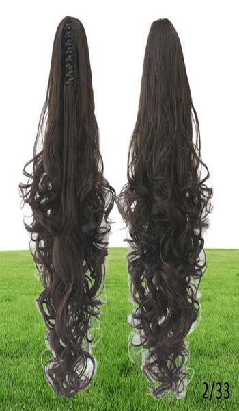 Mode Langwellige Cosplay -Perücken Curls Wellenponytail Perücken Klauen Clip Pony Schwanz Haarverlängerungen Multikolen Frauen Perücken hitzebeständig1717861