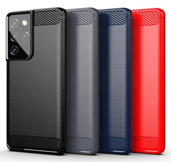 Handyhülle für Samsung Galaxy S23 Ultra S22 Plus A04 A14 A34 A54 A04S Carbon Fiber Soft TPU Gummi Silikon Rüstung Cover Protective9414327