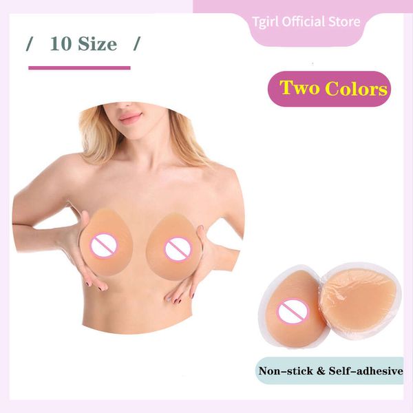 Accessori per costumi Tette appiccicose, Seno finto Adesivo in silicone 2 pezzi Push Up Mastectomia Reggiseno Copricapezzoli Inserto bikini Costume da bagno Big Tit Pad