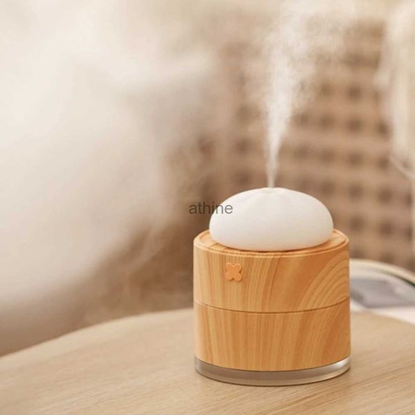 Umidificadores 200ML Difusor de Óleo Essencial USB Cute Steamer Bun Forma Hidratante Aroma Difusor Night Light Home Pequenos Eletrodomésticos Mini Desktop YQ240122